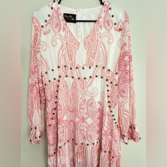 Elegant Pink Paisley Maxi Dress Size XXL - Picture 2 of 11